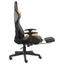 vidaXL aranyszínű PVC forgó gamer szék lábtartóval