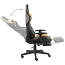 vidaXL aranyszínű PVC forgó gamer szék lábtartóval