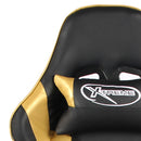vidaXL aranyszínű PVC forgó gamer szék lábtartóval