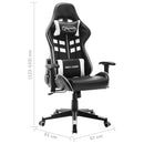 vidaXL fekete és fehér műbőr gamer szék