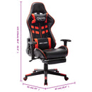 vidaXL fekete és piros műbőr gamer szék lábtámasszal