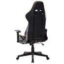 vidaXL fekete és aranyszínű műbőr gamer szék lábtámasszal