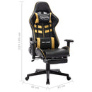 vidaXL fekete és aranyszínű műbőr gamer szék lábtámasszal