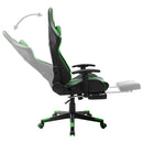 vidaXL fekete és zöld műbőr gamer szék lábtámasszal