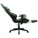 vidaXL fekete és zöld műbőr gamer szék lábtámasszal