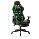 vidaXL fekete és zöld műbőr gamer szék lábtámasszal