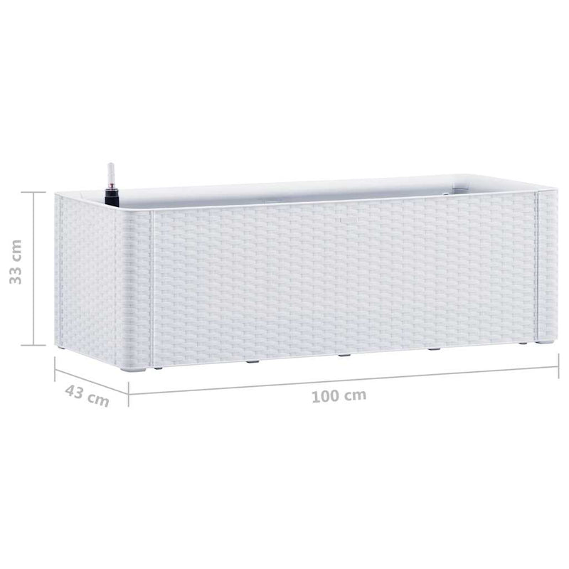 vidaXL fehér kerti magaságyás önöntöző rendszerrel 100 x 43 x 33 cm