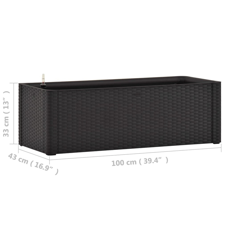 vidaXL antracitszürke kerti magaságyás öntözőrendszerrel 100x43x33cm