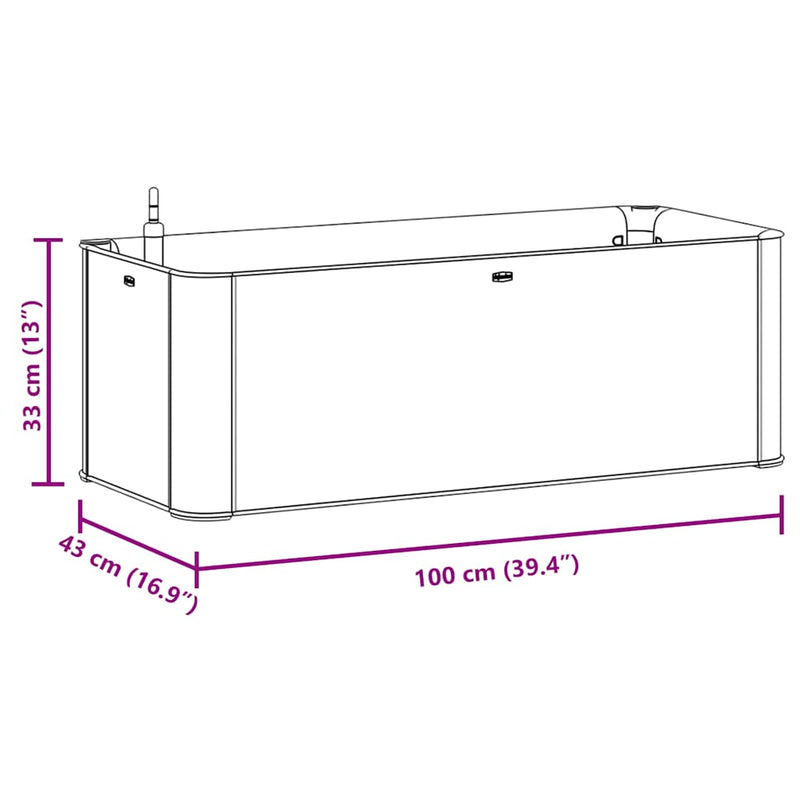 vidaXL antracitszürke kerti magaságyás öntözőrendszerrel 100x43x33cm