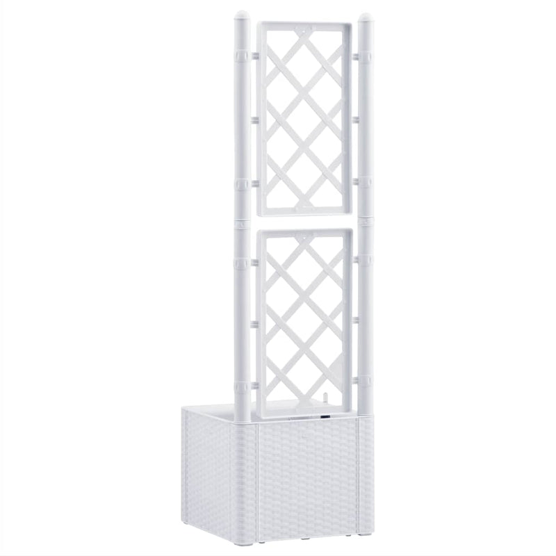 vidaXL fehér kerti magaságyás ráccsal és öntözőrendszerrel