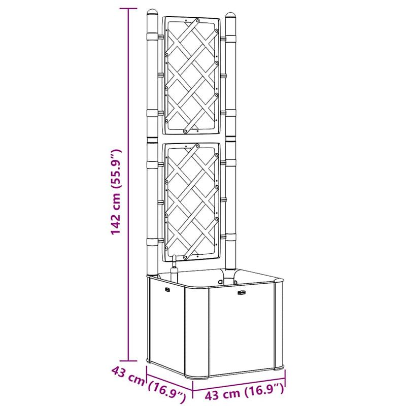 vidaXL fehér kerti magaságyás ráccsal és öntözőrendszerrel