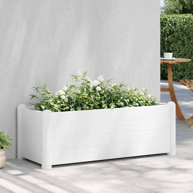 vidaXL fehér kerti PP magaságyás 100 x 43 x 35 cm