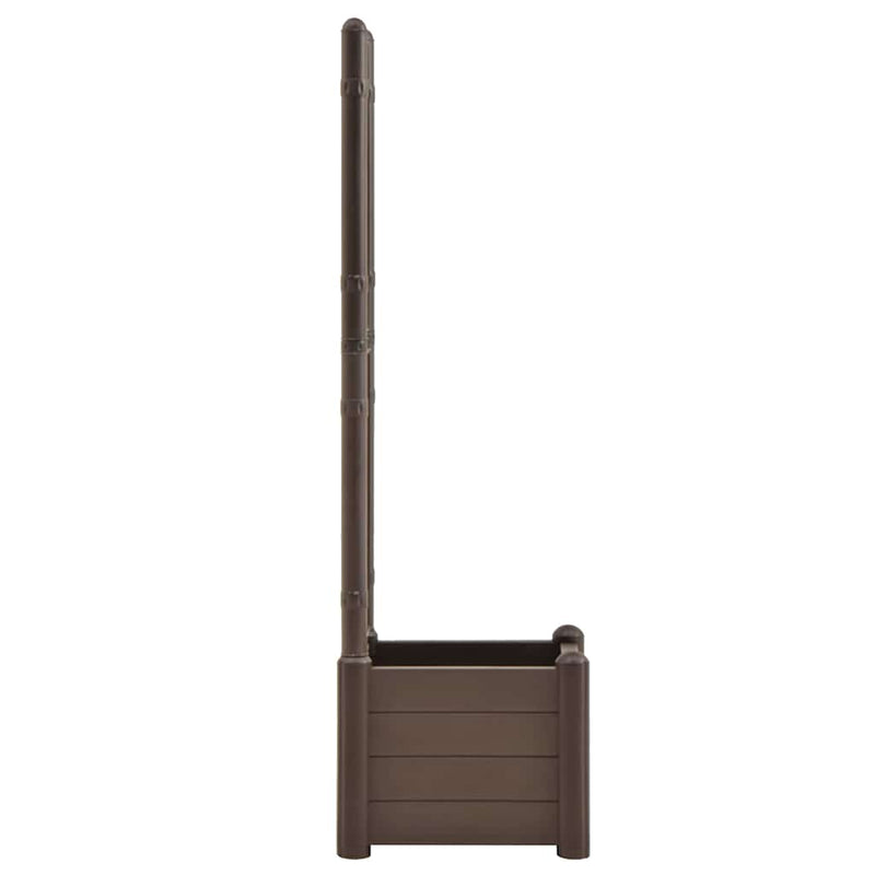 vidaXL mokkaszínű polipropilén rácsos kerti ültető 43 x 43 x 142 cm