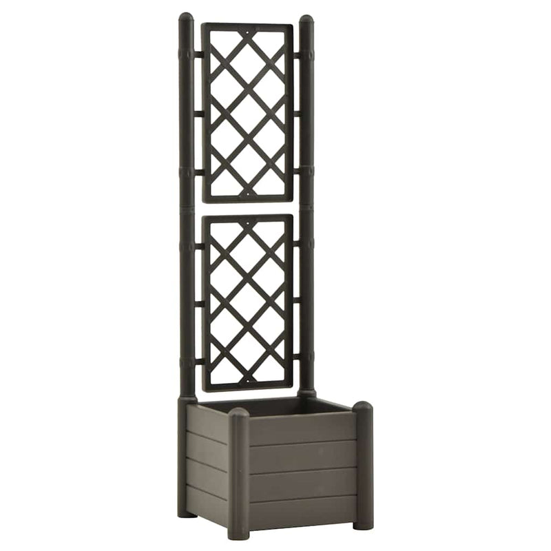 vidaXL antracitszürke polipropilén rácsos kerti ültető 43x43x142 cm