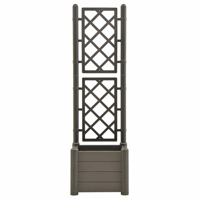 vidaXL antracitszürke polipropilén rácsos kerti ültető 43x43x142 cm