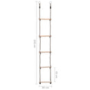 vidaXL ötfokos tömör fenyőfa létra 210 cm