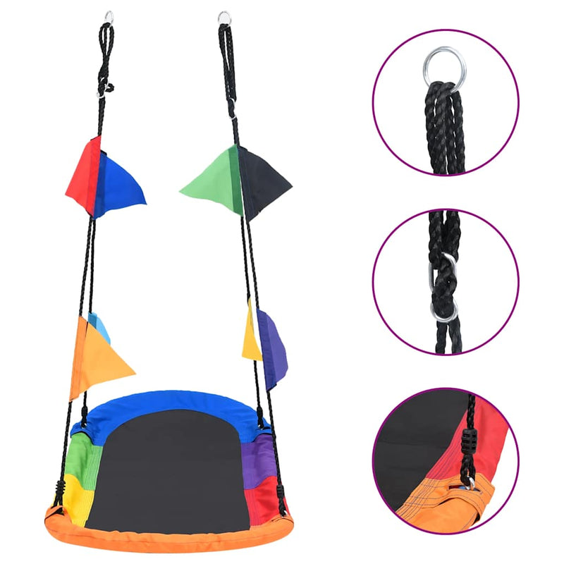 vidaXL fészekhinta zászlókkal 165 x 70 cm