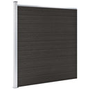 vidaXL fekete WPC kerítéspanel 175 x 186 cm
