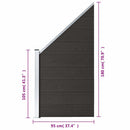 vidaXL fekete WPC kerítéspanel 95 x (105-180) cm