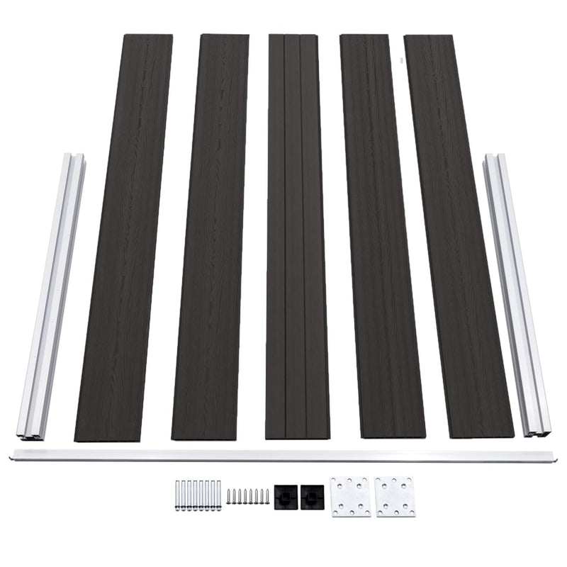 vidaXL fekete WPC kerítéspanel 180 x 105 cm