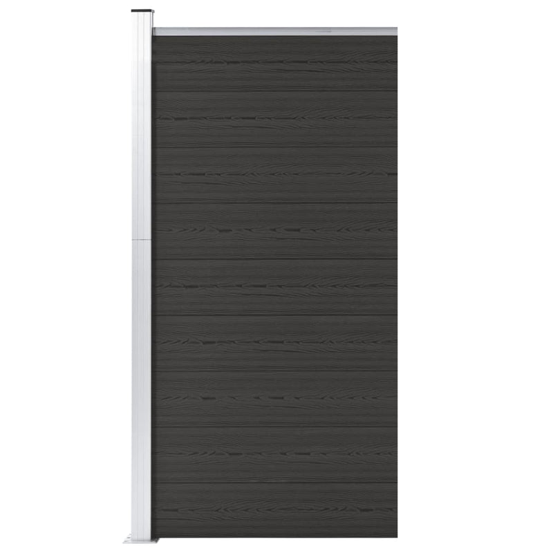vidaXL fekete WPC kerítéspanel 95 x 186 cm