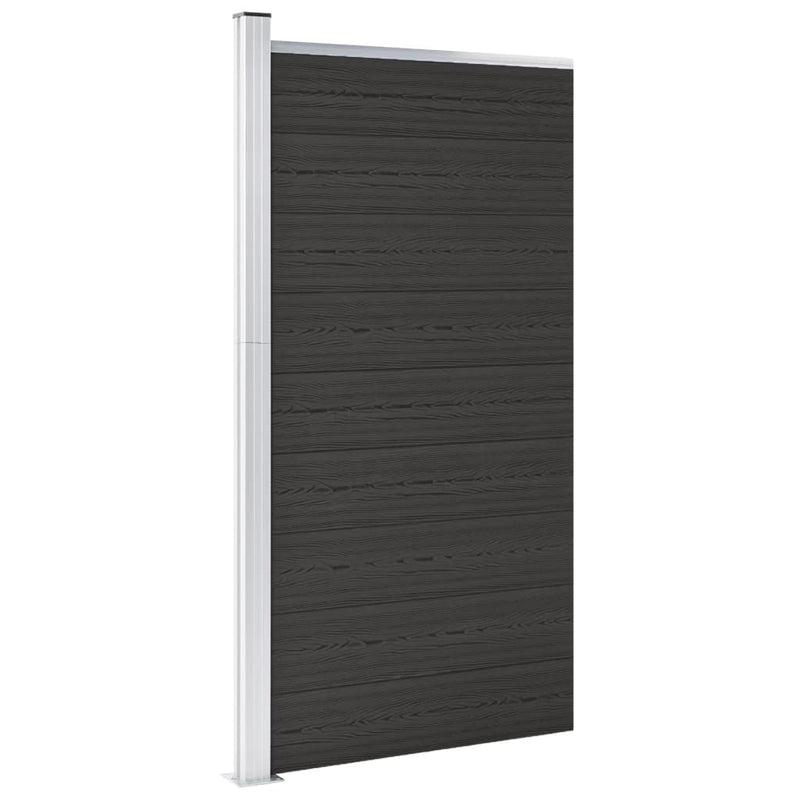 vidaXL fekete WPC kerítéspanel 95 x 186 cm