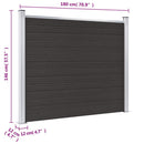 vidaXL fekete WPC kerítéspanel 180 x 146 cm
