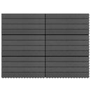 vidaXL 6 db fekete WPC teraszburkoló lap 60 x 30 cm 1,08 m²