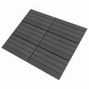 vidaXL Faszegély járólap 6 pcs Fekete 60 x 30 cm WPC