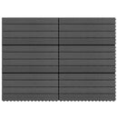 vidaXL Faszegély járólap 6 pcs Fekete 60 x 30 cm WPC