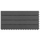 vidaXL Faszegély járólap 6 pcs Fekete 60 x 30 cm WPC