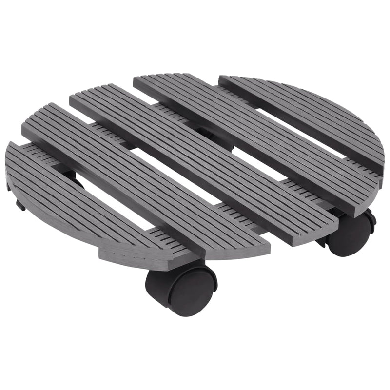 vidaXL 2 db szürke WPC görgős virágtartó Ø30 x 7,5 cm