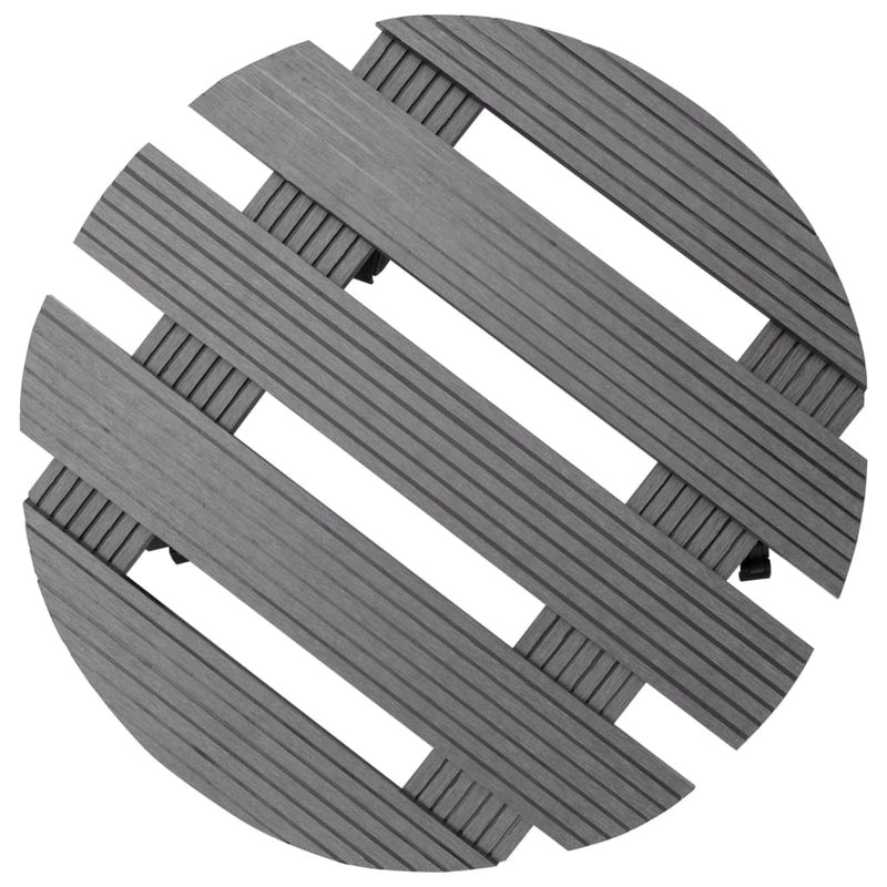 vidaXL 2 db szürke WPC görgős virágtartó Ø30 x 7,5 cm
