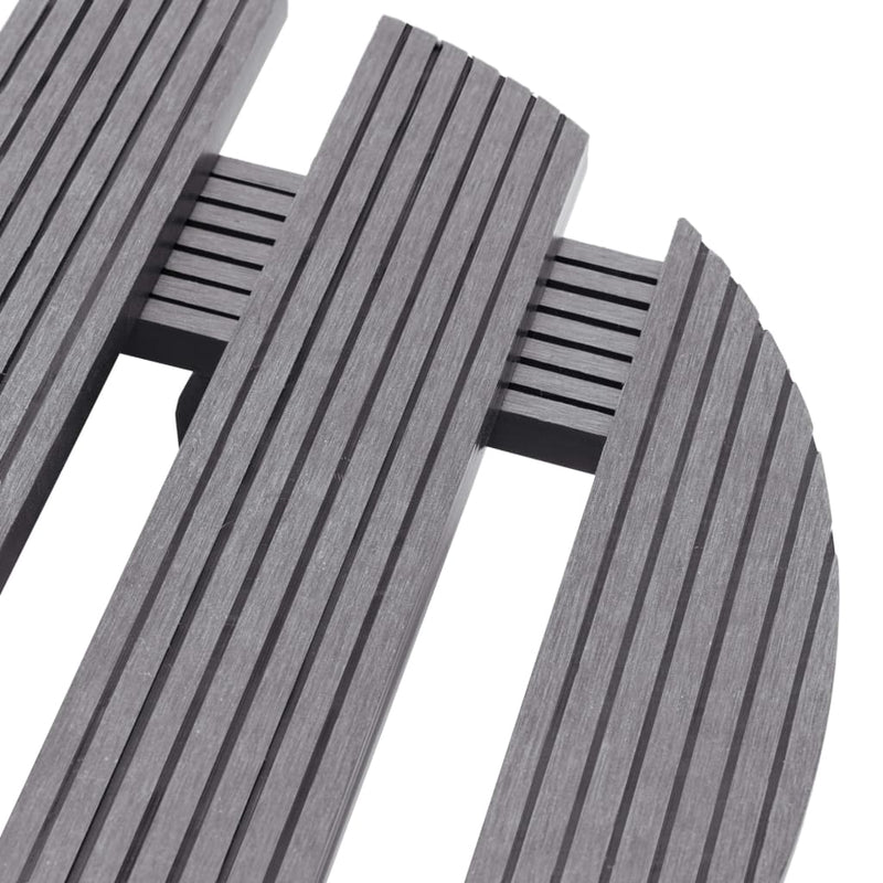 vidaXL 2 db szürke WPC görgős virágtartó Ø30 x 7,5 cm