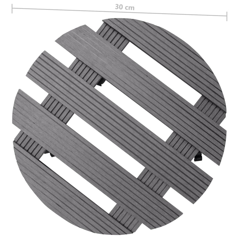 vidaXL 2 db szürke WPC görgős virágtartó Ø30 x 7,5 cm