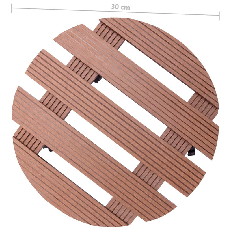 vidaXL 2 db barna WPC görgős virágtartó Ø30 x 7,5 cm