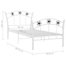 vidaXL fehér fém ágykeret focis dizájnnal 90 x 200 cm