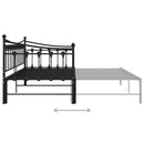 vidaXL fekete fém kihúzható kanapéágy-keret 90 x 200 cm
