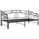 vidaXL fekete fém kihúzható kanapéágykeret 90 x 200 cm