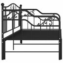 vidaXL fekete fém kihúzható kanapéágykeret 90 x 200 cm
