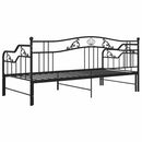 vidaXL fekete fém kihúzható kanapéágykeret 90 x 200 cm