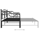 vidaXL fekete fém kihúzható kanapéágykeret 90 x 200 cm