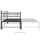 vidaXL fekete fém kihúzható kanapéágykeret 90 x 200 cm