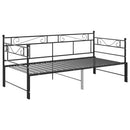 vidaXL fekete fém kihúzható kanapéágykeret 90 x 200 cm