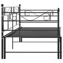 vidaXL fekete fém kihúzható kanapéágykeret 90 x 200 cm
