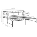 vidaXL fekete fém kihúzható kanapéágykeret 90 x 200 cm