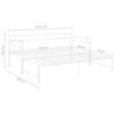 vidaXL fehér fém kihúzható kanapéágy-keret 90 x 200 cm