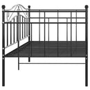 vidaXL fekete fém kanapéágykeret 90 x 200 cm