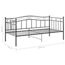 vidaXL fekete fém kanapéágykeret 90 x 200 cm