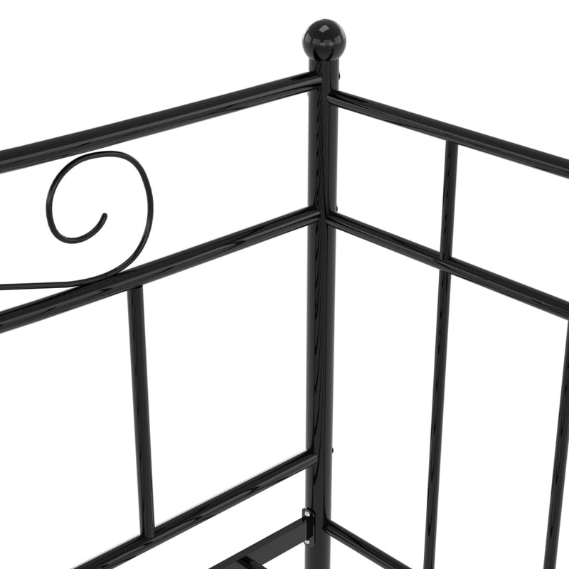 vidaXL fekete fém kihúzható kanapéágykeret 90 x 200 cm